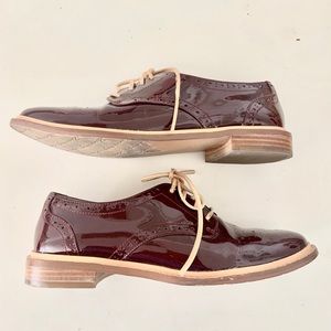 Halogen Patent Leather Oxford Low Heel Shoes